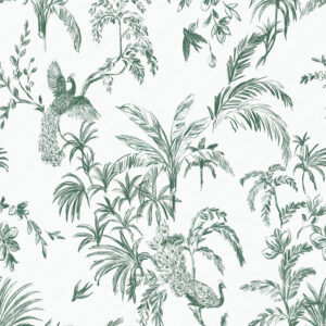 Papel de Parede Verde Botânica Tropical Chic - 84841