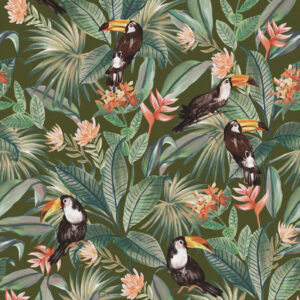 Papel de Parede Verde Botânica Tropical Chic - 84902