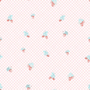 Papel de Parede Cottagecore Infantil Vintage Moranguinhos Rosa - 600038