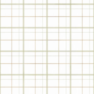 Papel de Parede Cottagecore Infantil Vintage Xadrez Verde - 600076