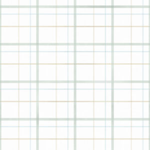 Papel de Parede Cottagecore Infantil Vintage Xadrez Verde Menta - 600090