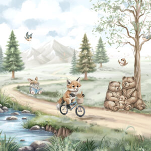 Papel de Parede Infantil Bosque Encantando Azul - 600137