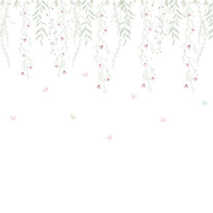 Papel de Parede Infantil Cortina de Flores - 600168