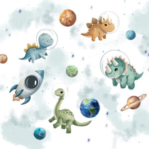 Papel de Parede Infantil Dinos Astronautas - 600182