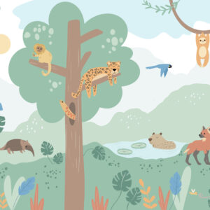 Papel de Parede Infantil Floresta Brasileira Verão - 600243