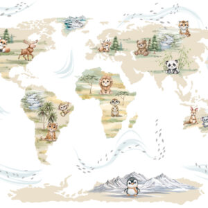 Papel de Parede Infantil Mapa Mundi - 600281