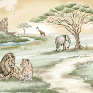 Papel de Parede Infantil Família Safari - 600335