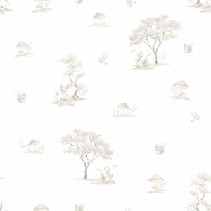 Papel de Parede Cottagecore Infantil Vintage Bosque Arvores - 89600