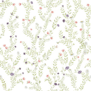 Papel de Parede Cottagecore Infantil Vintage Raminhos - 89730