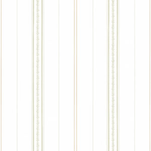 Papel de Parede Cottagecore Infantil Vintage Bosque Listras Verde - 89808