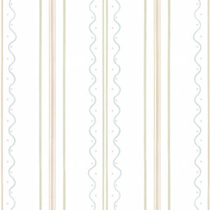 Papel de Parede Cottagecore Infantil Vintage Céu de Balões Listras - 89815